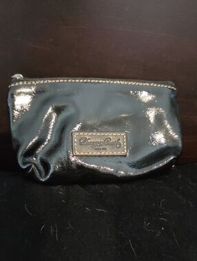 Dooney & Bourke Vintage Black Patent Leather Mini Wristlet Pouch Clutch Wallet